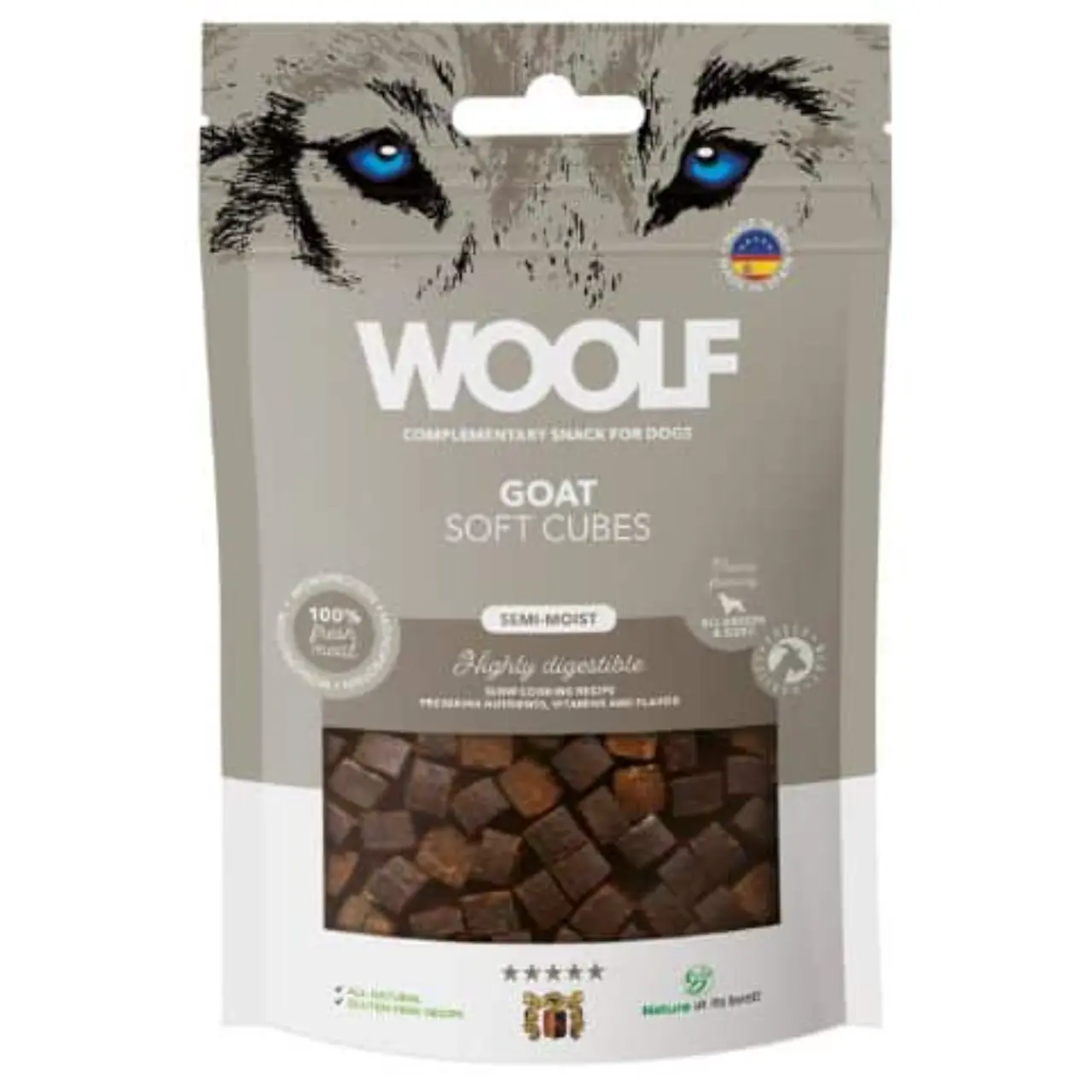 Woolf Hundesnack Bløde Terninger med Ged - monoprotein 100 g